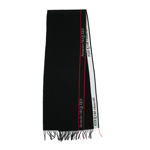 Alexander McQueen/亞歷山大麥昆22春夏字母徽標(biāo)羊毛羊絨女士長圍巾6262363777Q