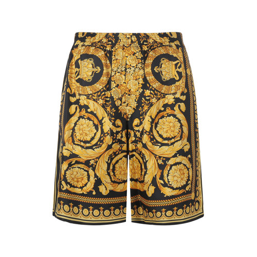 VERSACE/范思哲 男士桑蠶絲寬松版休閑短褲Barocco印花 1002476 1A03044