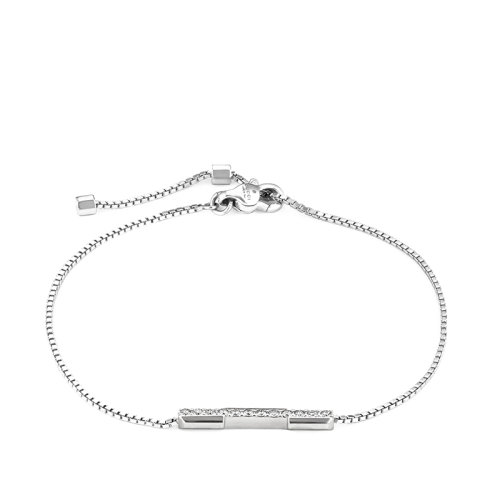 GUCCI/古馳  Link to Love系列 18k金白金條形吊墜11顆鉆石手鏈662121J85689066