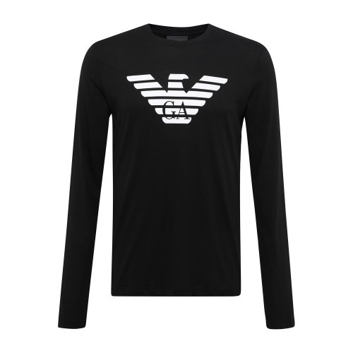 Emporio Armani/安普里奧阿瑪尼 時尚休閑純棉黑色男士長袖T恤8N1T641JNQZ999