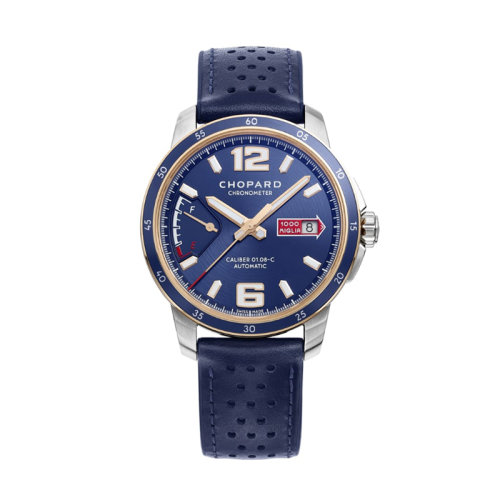  Chopard/蕭邦  經(jīng)典賽車系列藍(lán)色小牛皮精鋼自動(dòng)機(jī)械男士腕表43毫米168566-6002