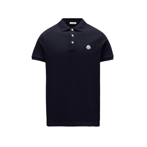 Moncler/蒙克萊 22年秋冬新款 男士深藍(lán)色純棉徽標(biāo)貼片短袖polo衫H10918A000098455677X