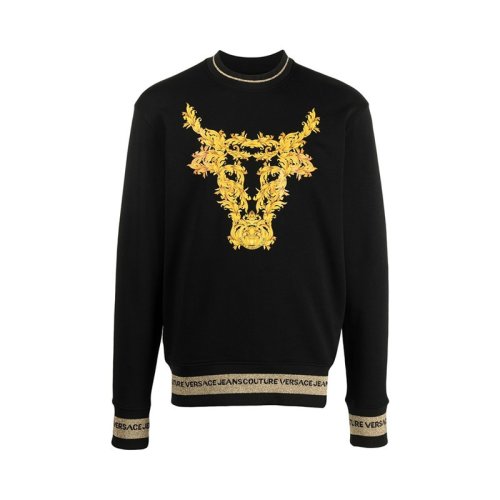  VERSACE JEANS/范思哲牛仔 男士黑色棉質衛(wèi)衣 B7GWA7TV30318 K42 PLFSX