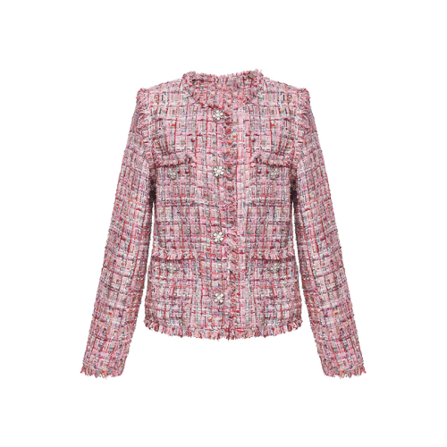 GeleiStory/GeleiStory秋冬新款小香風(fēng)外套女百搭格子長(zhǎng)袖上衣法式洋氣減齡氣質(zhì)女裝＞女士西裝＞女士西服