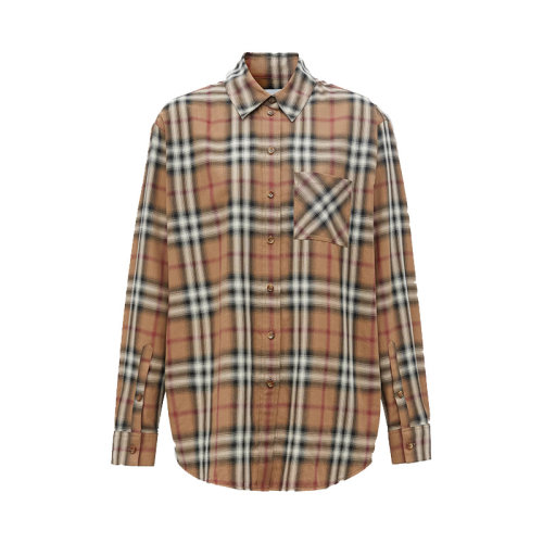 BURBERRY/博柏利  巴寶莉女裝 女士混色格紋棉質(zhì)時(shí)尚方領(lǐng)長袖襯衫 80373051