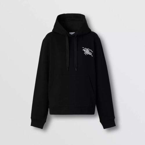  BURBERRY 22年秋冬 女士 人造水晶馬術(shù)騎士裝飾棉質(zhì)連帽衫 80620731