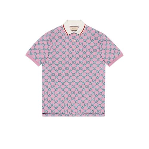  GUCCI古馳 22年秋冬 男士 GG彈力棉Polo衫 696071 XJEE9 5904
