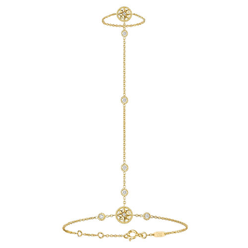 DIOR/迪奧 Rose des vents羅盤系列 18K金黃金鑲嵌鉆石和珍珠貝母八角星羅盤手飾 JRDV95135_0000