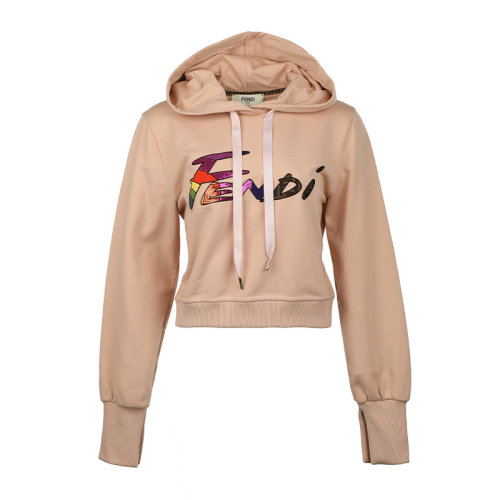 FENDI/芬迪22春夏字母刺繡女士連帽套頭衛(wèi)衣女衛(wèi)衣FS7516AJXF