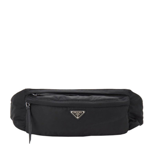 PRADA/普拉達 男士黑色尼龍腰包胸包男包 1BL011-064-OOO-F0002