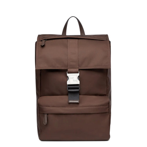 FENDI/芬迪 FENDINESS系列 男士中號棕色再生尼龍單搭扣開合背包雙肩包7VZ066AGQTF0W3X