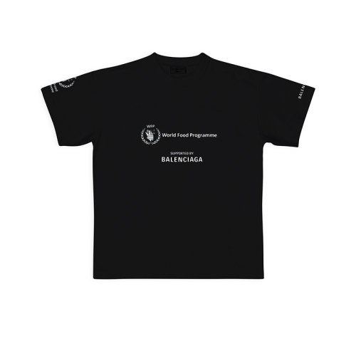 Balenciaga/巴黎世家 22年秋冬新款 WFP系列 女士黑色純棉藝術(shù)畫印花短袖T恤612965TMVL21070