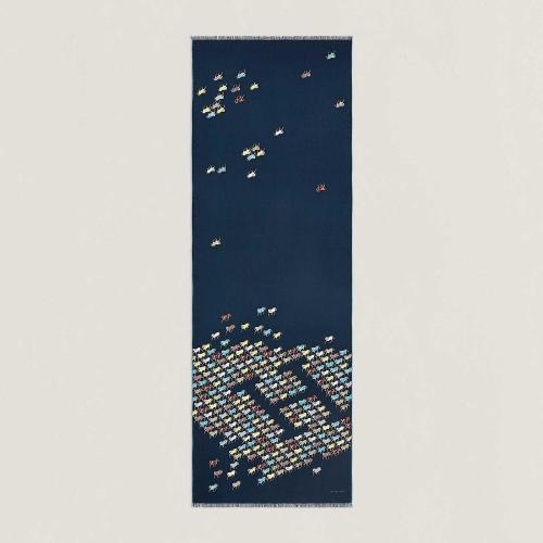  HERMES愛馬仕 22年秋冬 男士 圍巾 Rectangle The Parade H692512T 25