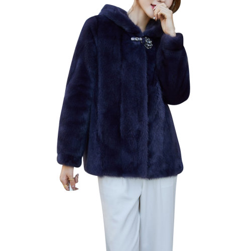 GeleiStory/GeleiStory    秋冬新款貂皮大衣女修身連帽短款整貂水貂皮草外套裘皮  女士皮草