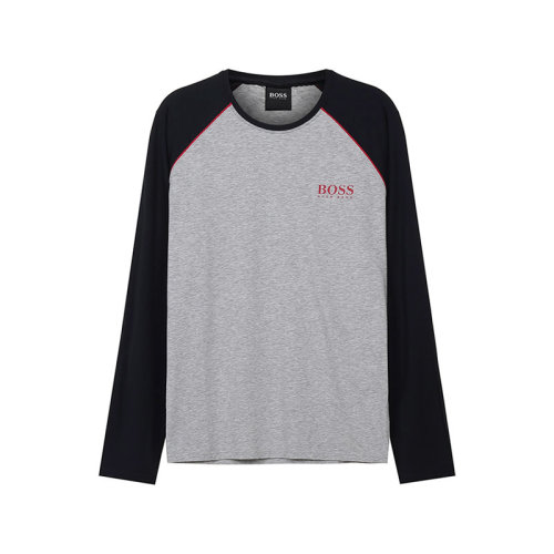 HUGO BOSS/雨果博斯【22春夏新款】男士棉/莫代爾纖維圓領(lǐng)長袖睡衣T恤LOGO圖案 50463486