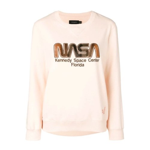 COACH/蔻馳 淺棉質(zhì)字母印花圓領(lǐng)運(yùn)動(dòng)衫長(zhǎng)袖女衛(wèi)衣