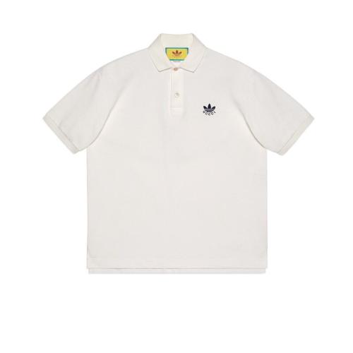  GUCCI古馳 22年秋冬 男士 adidas x Gucci聯(lián)名系列珠地棉Polo衫 700497 XJEL0 9791
