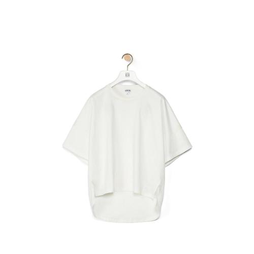  LOEWE羅意威 22年秋冬 女士 短袖t恤 Anagram embroidered cropped t-shirt in cotton S359341 預(yù)定商品1-3周發(fā)貨