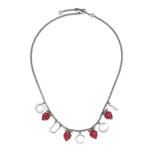  GUCCI古馳 22年秋冬 女士 Gucci和草莓墜飾項(xiàng)鏈 700871 J1630 9092