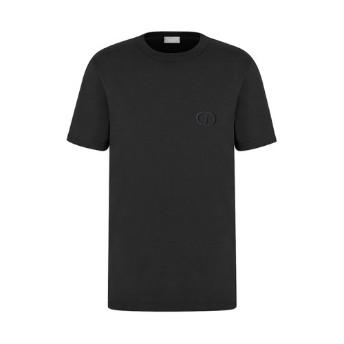 DIOR/迪奧 22年早春新款 男士黑色純棉CD圖標(biāo)刺繡T恤013J600A0677_C989