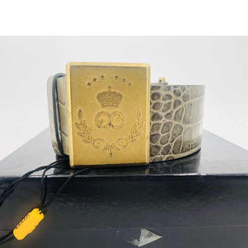 ESCADA/愛斯卡達 女士鱷魚紋皮質(zhì)寬版腰帶 07304 8188 瑕疵折扣