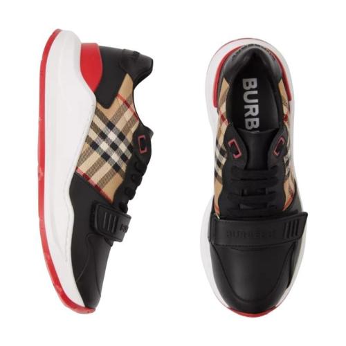  BURBERRY 22年秋冬 女士 皮革拼 Vintage 格紋棉質(zhì)運(yùn)動(dòng)鞋 80381841 預(yù)定商品1-3周發(fā)貨
