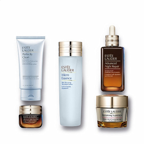 Estee Lauder/雅詩(shī)蘭黛  面部護(hù)理五件套（小棕瓶精華100ml+原生液200ml+眼霜15ml+洗面奶150ml+多效智妍乳霜75ml）