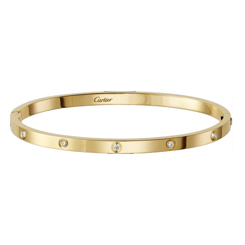 CARTIER/卡地亞 LOVE系列  18K金10鉆石小號手鐲B6047817
