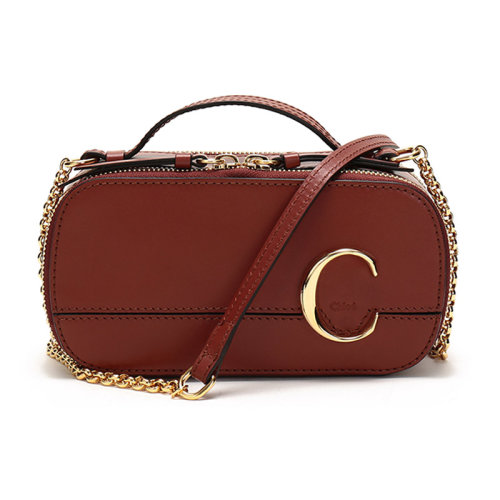 CHLOE/克洛伊 女士皮質(zhì)迷你C字母梳妝包手提單肩斜挎包 CHC20SS225A37