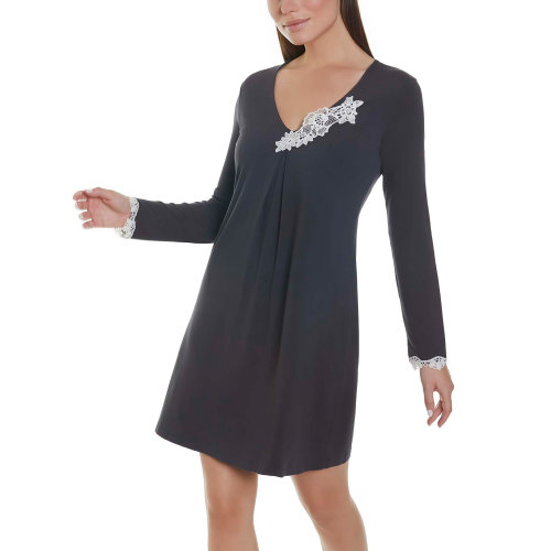 SELMARK/賽馬可 進(jìn)口舒適柔軟親膚天然面料家居長(zhǎng)袖睡裙 家居服P2463