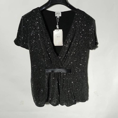 ARMANI COLLEZIONI/阿瑪尼卡爾茲女士黑色亮點女士T恤