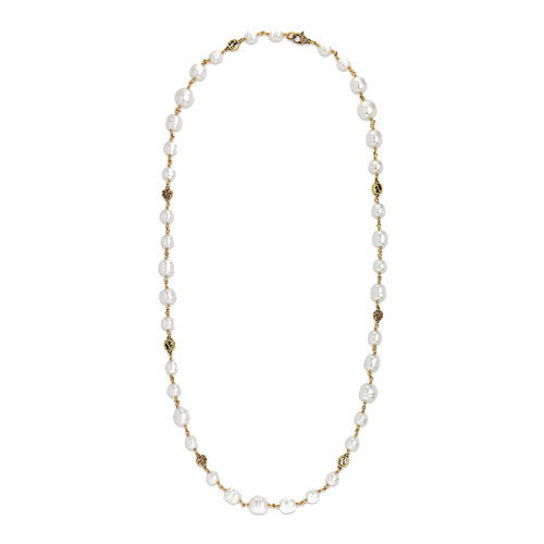 GUCCI/古馳   金色金屬GG 細(xì)節(jié)珍珠項(xiàng)鏈661115I46208078