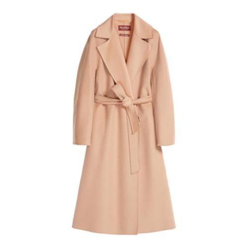 MaxMara/麥絲瑪拉 22年早春新款 CLES系列 女士裸色羊毛羊絨真絲混紡大衣6011032706050