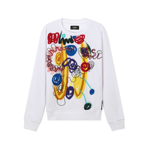 FENDI/芬迪 男衛(wèi)衣 男士棉質(zhì)加絨款圓領長袖衛(wèi)衣運動衫抽象圖案 FY0178 AH0R