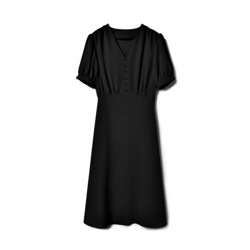 GeleiStory/GeleiStory 春夏新款法式氣質(zhì)復(fù)古茶歇裙飄逸中長款連衣裙 女裝＞女士裙裝＞女士連衣裙