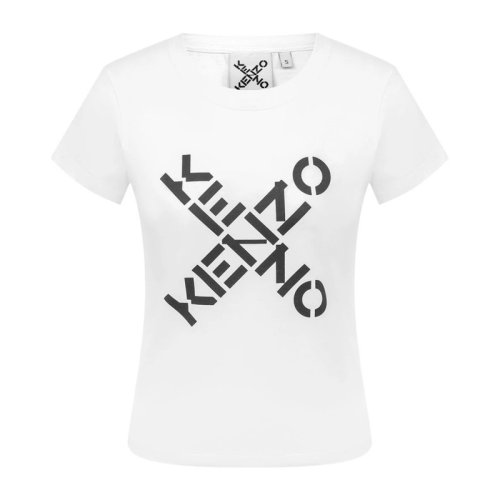 KENZO 高田賢三 女士 服裝  白色圓領(lǐng)字母LOGO印花棉質(zhì)T恤 女士短袖T恤