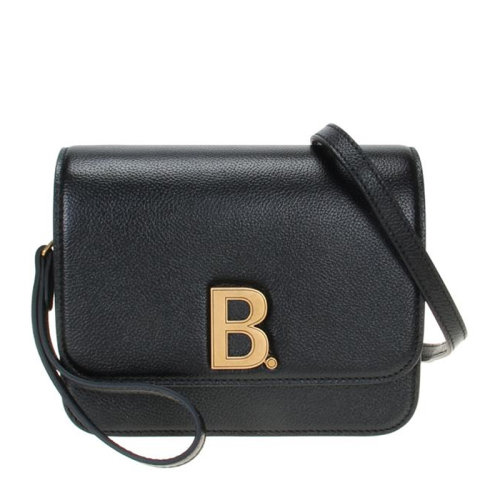 Balenciaga/巴黎世家 女士黑色粒面牛皮翻蓋小號單肩包斜挎包女包 618156-13M6M-1000