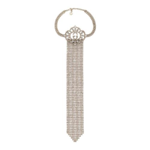  GUCCI古馳 22年秋冬 女士 領(lǐng)帶狀水晶項(xiàng)鏈 722147 J1D50 8031