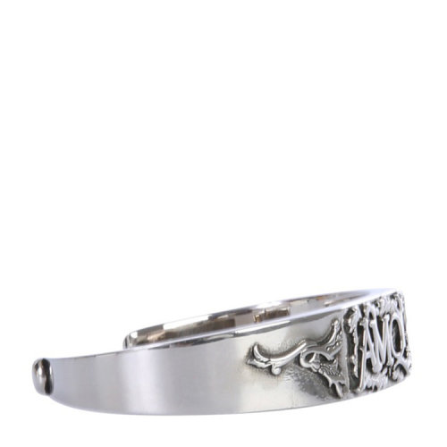 Alexander McQueen/亞歷山大麥昆  潮流 經(jīng)典時尚LOGO 男士銀色合金手鏈?zhǔn)骤C 607134J160Y