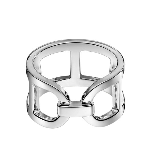 HERMES/愛馬仕 經典Ever Cha?ne d'Ancre系列 中號925銀鏤空戒指指環(huán)H116619B