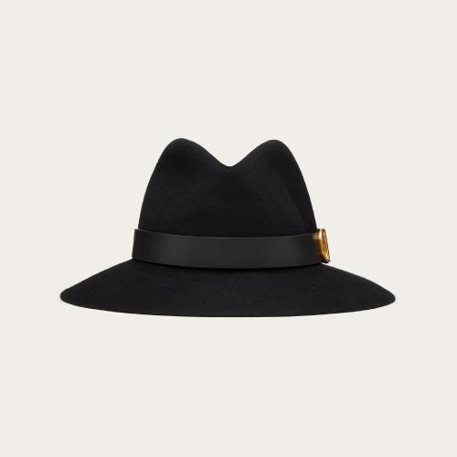  VALENTINO華倫天奴 22年秋冬 女士 帽子 CHAPEAU FEDORA VLOGO SIGNATURE WW2HAA26YTEN01 預(yù)定商品1-3周發(fā)貨