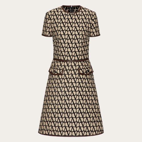  VALENTINO華倫天奴 22年秋冬 女士 連衣裙 ROBE EN TOILE ICONOGRAPHE LIGHT 2B3VA2477TDE21