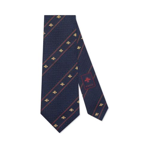  GUCCI古馳 22年秋冬 男士 蜜蜂織帶真絲領(lǐng)帶 451528 4E002 4074