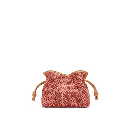  LOEWE羅意威 22年秋冬 女士 手拿包 Mini Flamenco clutch in Anagram jacquard and calfskin