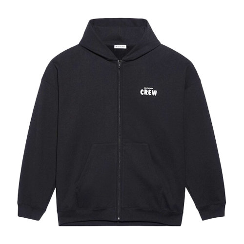 純棉黑色男士連帽夾克 Balenciaga/巴黎世家 男士夾克 男士外套 男上衣