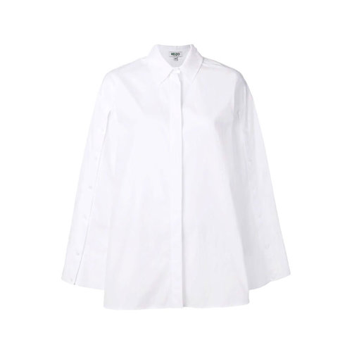 KENZO/高田賢三  凱卓女裝 女士白色棉質(zhì)時尚方領(lǐng)長袖襯衫 F862CH1825AP.01
