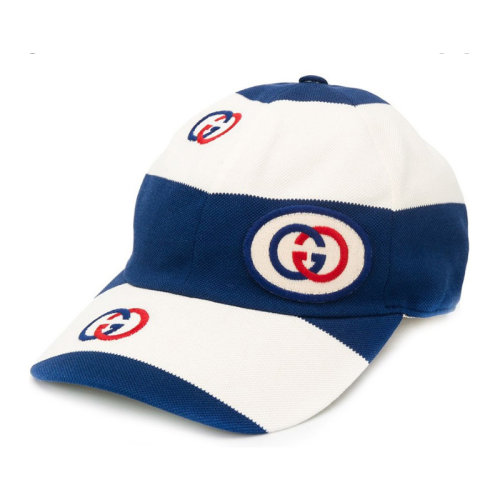  GUCCI/古馳  條紋新標(biāo)LOGO 拼色 男女同款棒球帽子 582574 4HH00 9568-E19F