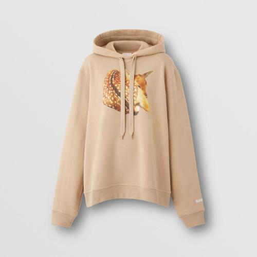  BURBERRY 22年秋冬 女士 小鹿印花寬松棉質(zhì)連帽衫 80560521