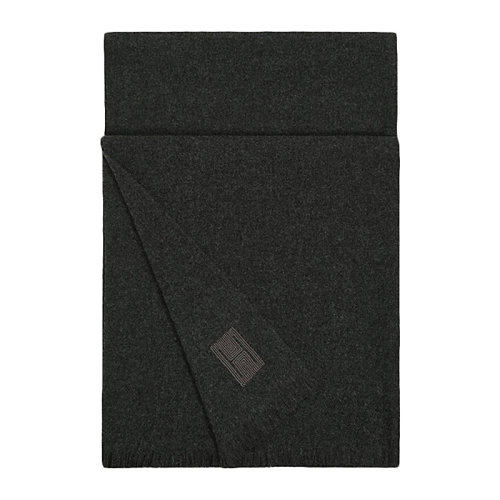 HERMES/愛馬仕 女士黑灰色羊絨流蘇飾邊披肩圍巾圍脖 H269893S23