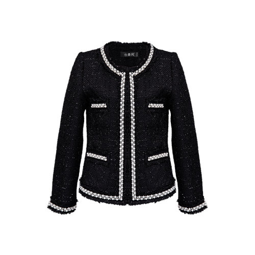 GeleiStory/GeleiStory 2022年秋冬新款法式小香風外套女黑色上衣 女士夾克